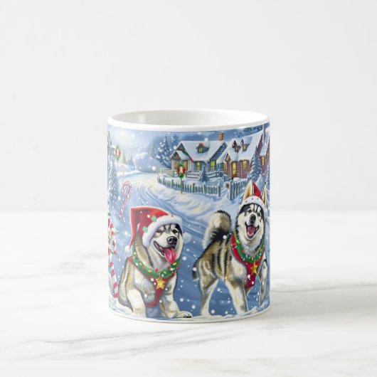 Mug Noël avec Malamute d'Alaska (Centre)