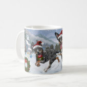 Mug Noël avec un Kelpie Australien (Devant gauche)