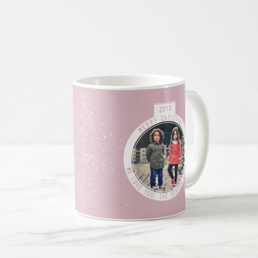 Mug Noël Balle Pastel Rose (Devant droit)