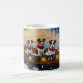 Mug Noël Bateau de vacances Jack Russell Terrier (Centre)