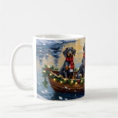 Mug Noël Bateau Fêtes Bluetick Coonhound (Gauche)