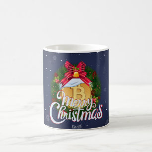 Mug Noël Bitcoin à l'intérieur de la Couronne de Noël