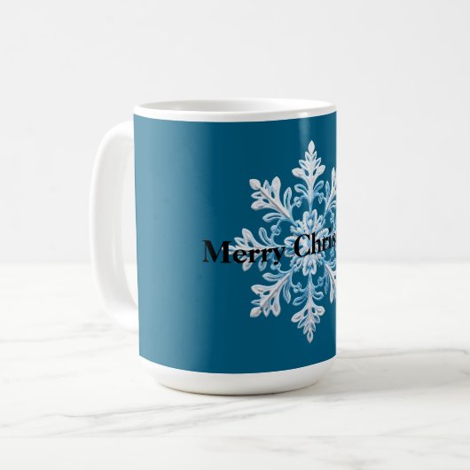 Mug Noël blanc bleu (Devant gauche)