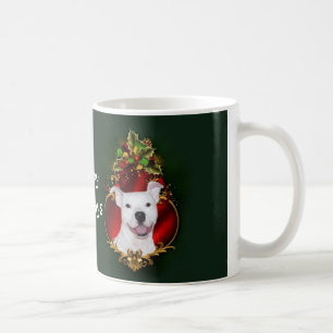 Mug Noël blanc de pitbull