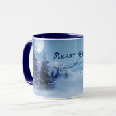 Mug Noël bleu (Devant gauche)