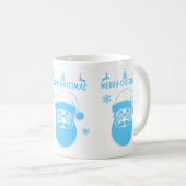 Mug Noël bleu et blanc Joyeux Noël (Devant droit)