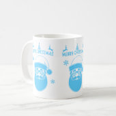 Mug Noël bleu et blanc Joyeux Noël (Devant gauche)