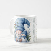 Mug Noël bleu - Petit Elfe (Devant gauche)