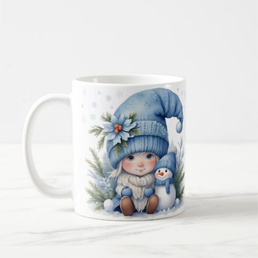 Mug Noël bleu - Petit Elfe (Gauche)