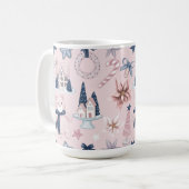 MUG NOËL BLEU & ROSE VACANCES TEDDY OURS & COOKIES (Devant gauche)