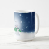 Mug Noël bonhomme de neige SlipperyJoe foulard vert m (Devant droit)