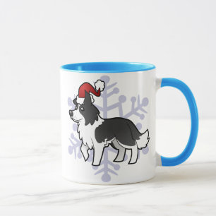 Mug Noël border collie