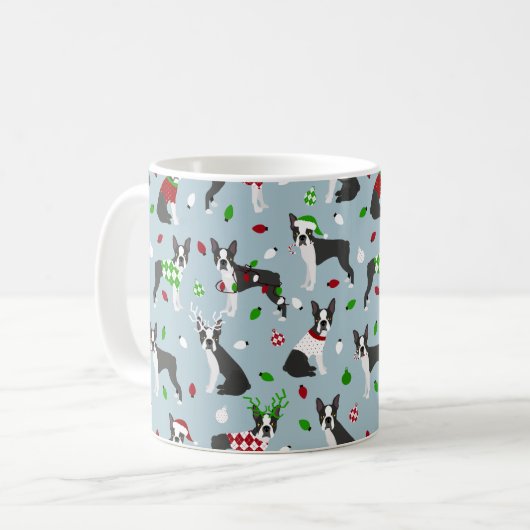 Mug Noël Boston Terrier (Devant gauche)