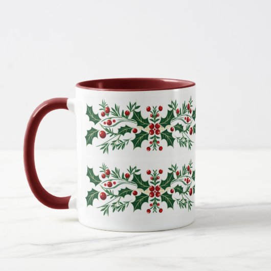 Mug Noël botanique décoratif élégant (Gauche)