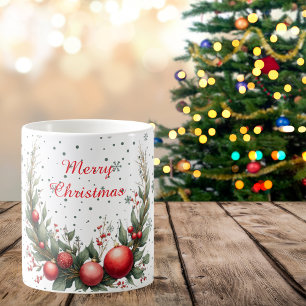 Mug Noël botanique minimaliste élégant personnalisé