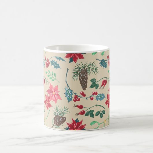 Mug Noël botanique traditionnel (beige) (Centre)