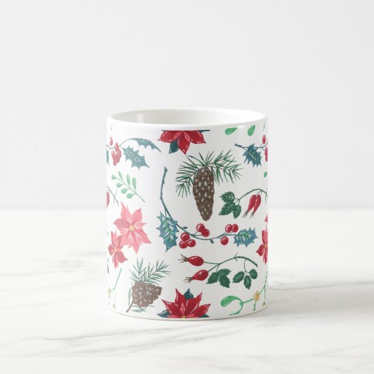 Mug Noël botanique traditionnel (blanc) (Centre)