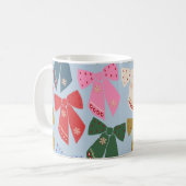 Mug Noël Bows Coquette bleu (Devant gauche)