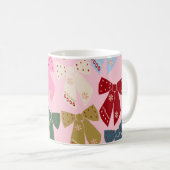 Mug Noël Bows Coquette rose (Devant droit)
