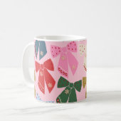 Mug Noël Bows Coquette rose (Devant gauche)