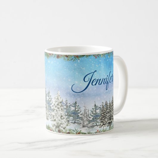 Mug Noël Cabine d'hiver (Devant droit)