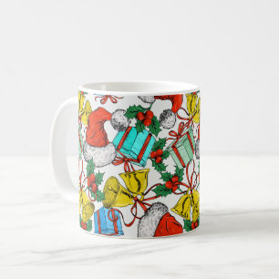 Mug Noël Cadeaux colorés Red Santa Hats Fêtes