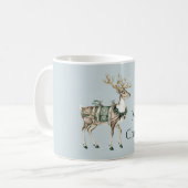 Mug Noël Cerf Vert Bleu (Devant gauche)