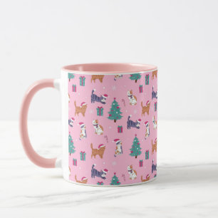 Mug Noël Chats et arbres Motif de vacances
