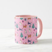 Mug Noël Chats et arbres Motif de vacances (Devant droit)