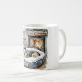 Mug Noël Cheminée Chien (Devant droit)