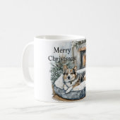 Mug Noël Cheminée Chien (Devant gauche)
