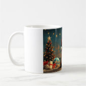 Mug Noël Chien Carlin Plage Vintage (Gauche)