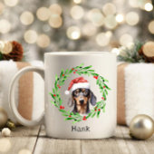 Mug Noël Chien Dachshund Santa Hat