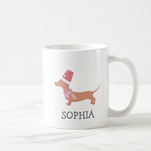 Mug Noël Chien Teckel (Droite)