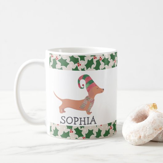 Mug Noël Chien Teckel (Avec donut)