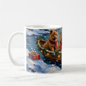 Mug Noël Chow Chow Bateau Fêtes (Gauche)