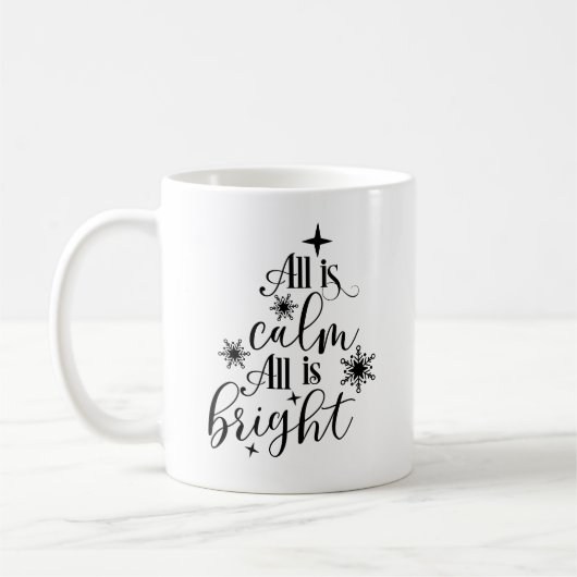 Mug Noël chrétien Tout est calme Tout est lumineux (Gauche)