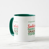 Mug Noël citation drôle nom du testeur de snack (Devant gauche)