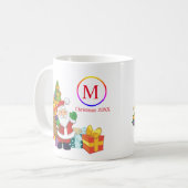 Mug Noël classique du Père Noël Monogramme (Devant gauche)