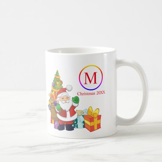 Mug Noël classique du Père Noël Monogramme (Droite)