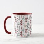 Mug Noël, coloré, arbre de Noël, rouge, vert (Gauche)