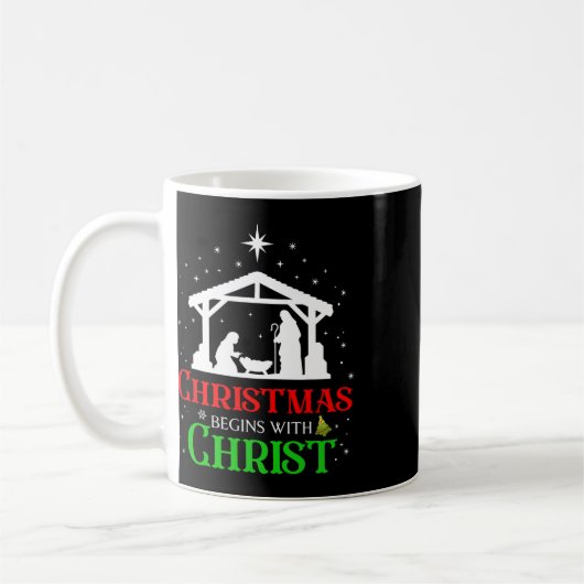 Mug Noël Commence Avec Christ Christian Religious J (Gauche)
