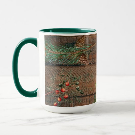 Mug Noël Conifères rustiques Bois de pin (Gauche)