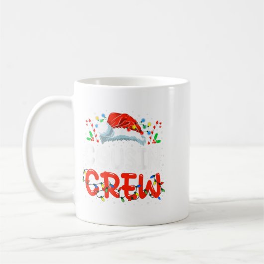 Mug Noël Cousin Crew Santa Hat Hommes Femmes Enfants (Gauche)