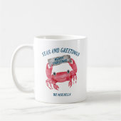 Mug Noël Crustacé Marin Salutations (Gauche)