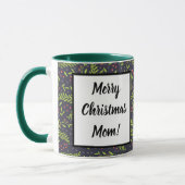 Mug Noël Cypress Snowflakes Berries Fleurs rouges (Gauche)