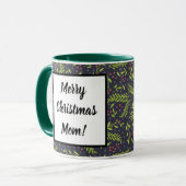 Mug Noël Cypress Snowflakes Berries Fleurs rouges (Devant gauche)