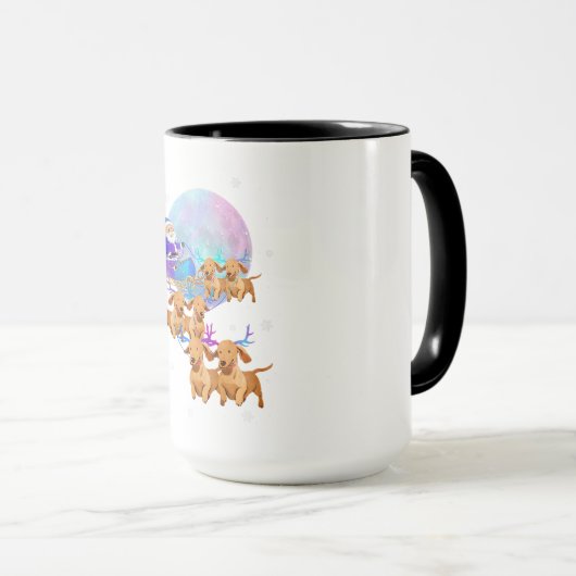 Mug Noël Dachshund Reindeer Père Noël Chien Maman (Devant droit)