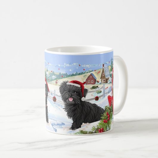 Mug Noël d'Affenpinscher (Devant droit)