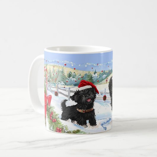 Mug Noël d'Affenpinscher (Devant gauche)